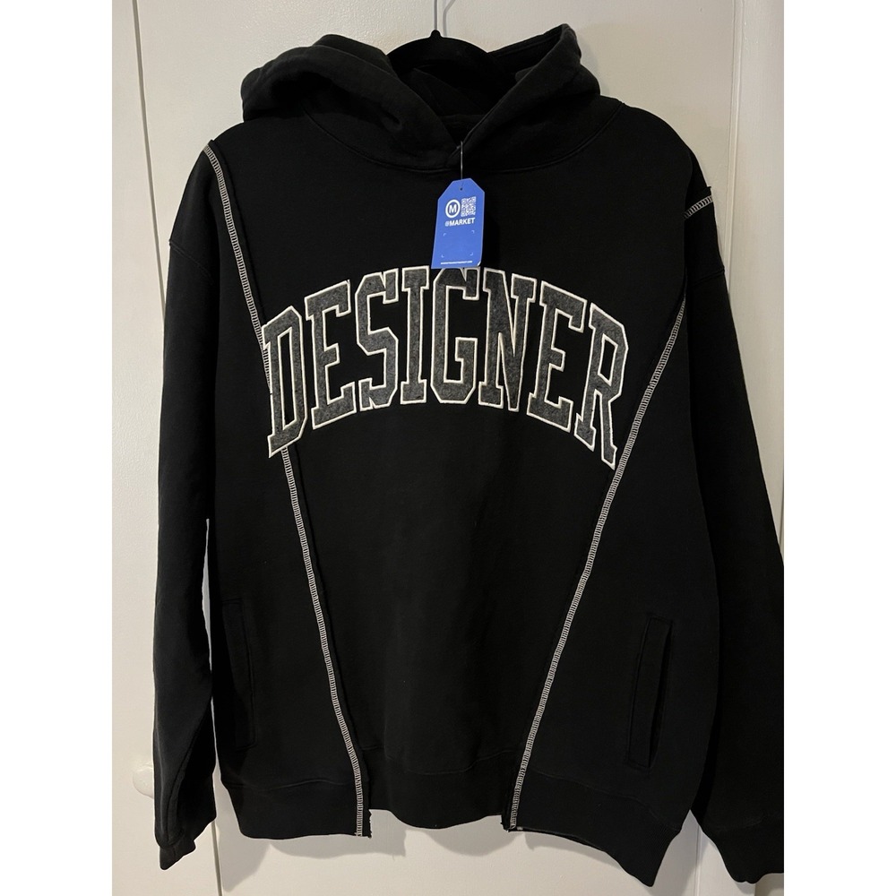 MARKET Chinatown Market Designer Hoodie Pullover Sweater Mens‎ Size Large Black